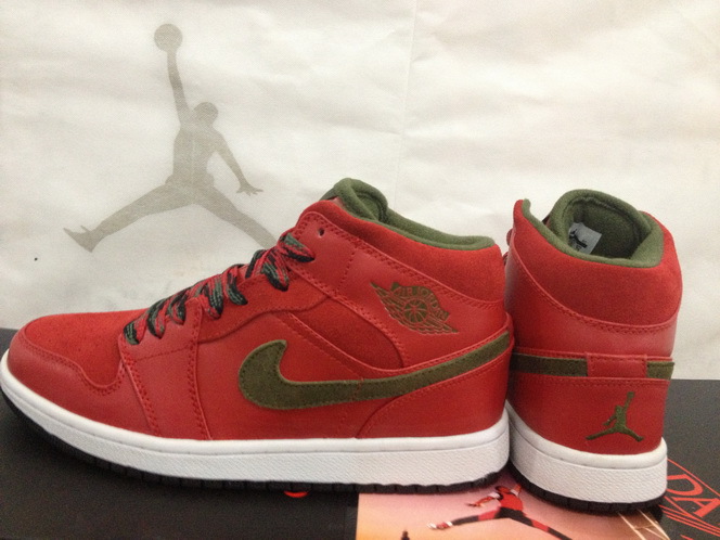 Air Jordan 1 Men Shoes Red/Olivedrab Online
